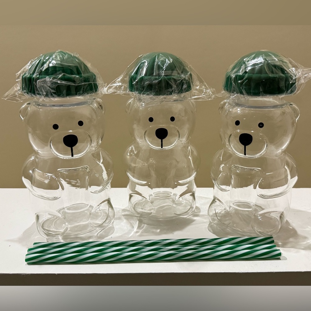 Adorable Bear Shaped Glass Cup - brand new $40 each.